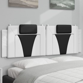 vidaXL Kopfteil-Kissen Weiß und Schwarz 160 cm Kunstleder