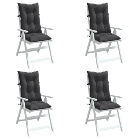 vidaXL Hochlehner-Auflagen 4 Stk. Melange Anthrazit 120x50x7 cm Stoff