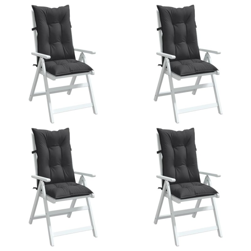 vidaXL Hochlehner-Auflagen 4 Stk. Melange Anthrazit 120x50x7 cm Stoff vidaXL Hochlehner-Auflagen 4 Stk. Melange Anthrazit 120x50x7 cm Stoff