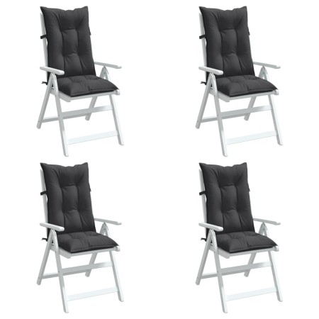 vidaXL Hochlehner-Auflagen 4 Stk. Melange Anthrazit 120x50x7 cm Stoff