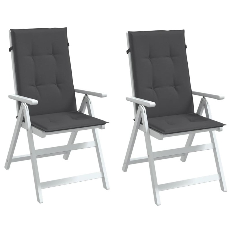 vidaXL Hochlehner-Auflagen 2 Stk. Melange Anthrazit 120x50x4 cm Stoff vidaXL Hochlehner-Auflagen 2 Stk. Melange Anthrazit 120x50x4 cm Stoff