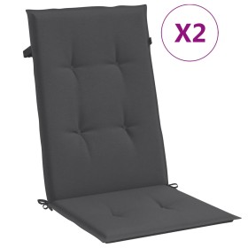 vidaXL Hochlehner-Auflagen 2 Stk. Melange Anthrazit 120x50x4 cm Stoff