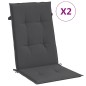 vidaXL Hochlehner-Auflagen 2 Stk. Melange Anthrazit 120x50x4 cm Stoff vidaXL Hochlehner-Auflagen 2 Stk. Melange Anthrazit 120x50x4 cm Stoff