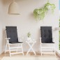 vidaXL Hochlehner-Auflagen 2 Stk. Melange Anthrazit 120x50x4 cm Stoff vidaXL Hochlehner-Auflagen 2 Stk. Melange Anthrazit 120x50x4 cm Stoff