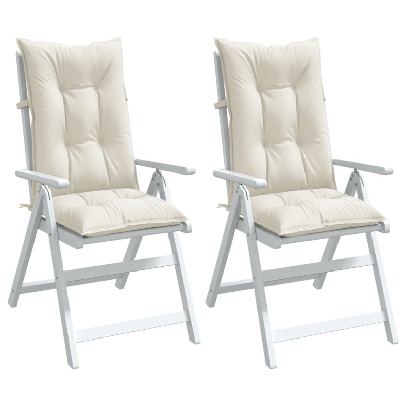 vidaXL Hochlehner-Auflagen 2 Stk. Melange Creme 120x50x7 cm Stoff vidaXL Hochlehner-Auflagen 2 Stk. Melange Creme 120x50x7 cm Stoff