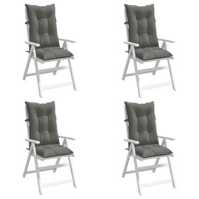 vidaXL Hochlehner-Auflagen 4 Stk. Melange Dunkelgrau 120x50x7 cm Stoff