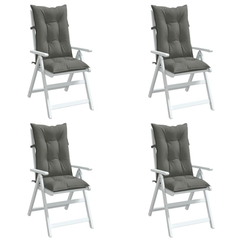 vidaXL Hochlehner-Auflagen 4 Stk. Melange Dunkelgrau 120x50x7 cm Stoff vidaXL Hochlehner-Auflagen 4 Stk. Melange Dunkelgrau 120x50x7 cm Stoff