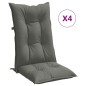 vidaXL Hochlehner-Auflagen 4 Stk. Melange Dunkelgrau 120x50x7 cm Stoff vidaXL Hochlehner-Auflagen 4 Stk. Melange Dunkelgrau 120x50x7 cm Stoff