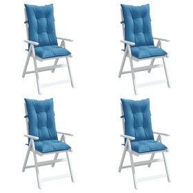 vidaXL Hochlehner-Auflagen 4 Stk. Melange Blau 120x50x7 cm Stoff