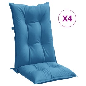 vidaXL Hochlehner-Auflagen 4 Stk. Melange Blau 120x50x7 cm Stoff