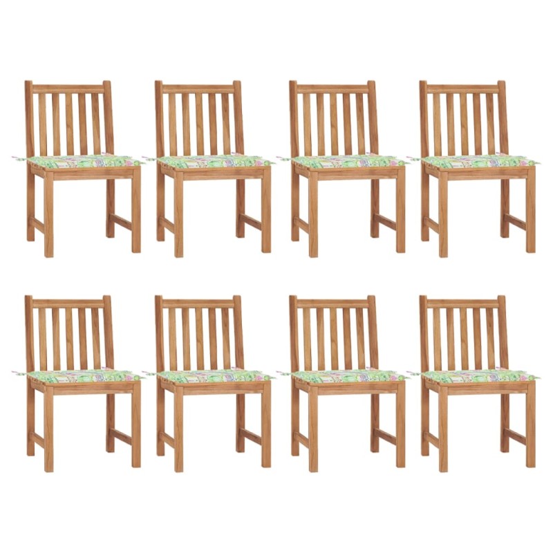 vidaXL Gartenstühle 8 Stk. mit Kissen Massivholz Teak vidaXL Gartenstühle 8 Stk. mit Kissen Massivholz Teak