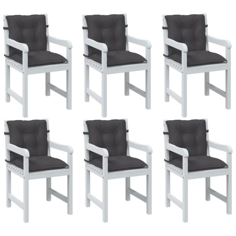 vidaXL Niedriglehner-Auflagen 6 Stk Melange Anthrazit 100x50x7cm Stoff vidaXL Niedriglehner-Auflagen 6 Stk Melange Anthrazit 100x50x7cm Stoff