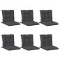 vidaXL Niedriglehner-Auflagen 6 Stk Melange Anthrazit 100x50x7cm Stoff vidaXL Niedriglehner-Auflagen 6 Stk Melange Anthrazit 100x50x7cm Stoff
