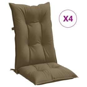 vidaXL Hochlehner-Auflagen 4 Stk. Melange Taupe 120x50x7 cm Stoff