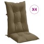 vidaXL Hochlehner-Auflagen 4 Stk. Melange Taupe 120x50x7 cm Stoff vidaXL Hochlehner-Auflagen 4 Stk. Melange Taupe 120x50x7 cm Stoff