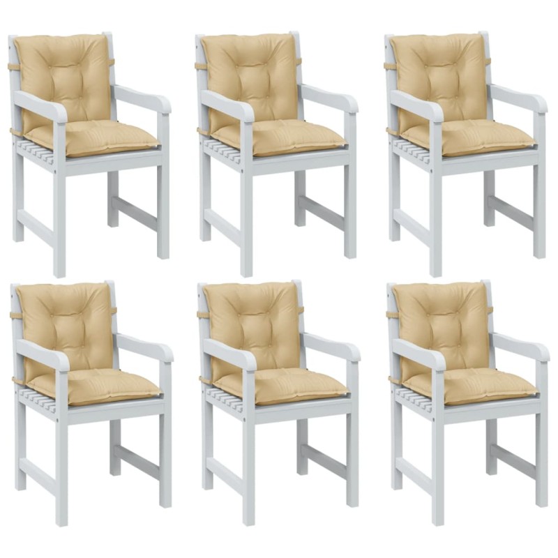vidaXL Niedriglehner-Auflagen 6 Stk. Melange Beige 100x50x7 cm Stoff vidaXL Niedriglehner-Auflagen 6 Stk. Melange Beige 100x50x7 cm Stoff