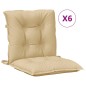 vidaXL Niedriglehner-Auflagen 6 Stk. Melange Beige 100x50x7 cm Stoff vidaXL Niedriglehner-Auflagen 6 Stk. Melange Beige 100x50x7 cm Stoff