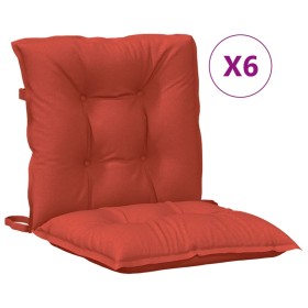 vidaXL Niedriglehner-Auflagen 6 Stk. Melange Rot 100x50x7 cm Stoff