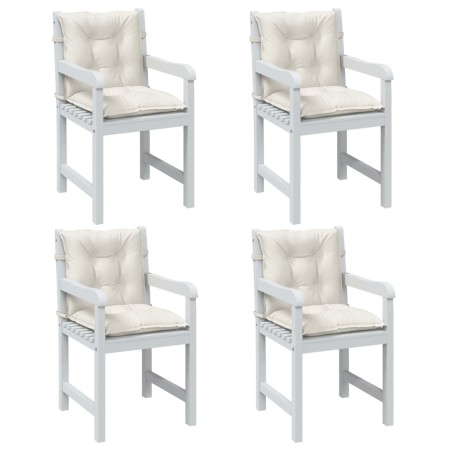vidaXL Niedriglehner-Auflagen 4 Stk. Melange Creme 100x50x7 cm Stoff