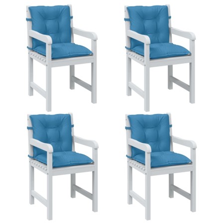 vidaXL Niedriglehner-Auflagen 4 Stk. Melange Blau 100x50x7 cm Stoff