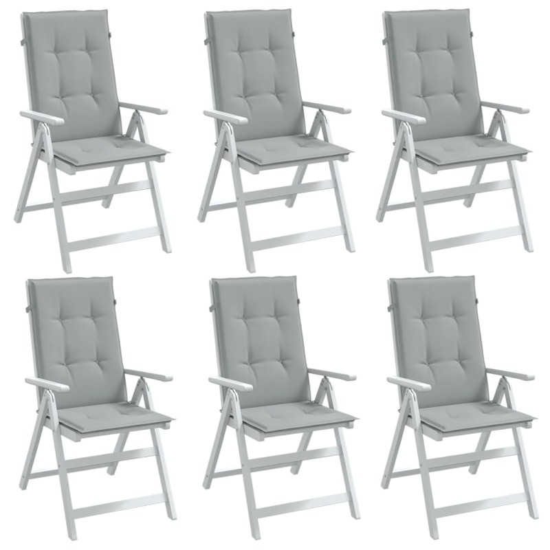 vidaXL Hochlehner-Auflagen 6 Stk. Melange Hellgrau 120x50x4 cm Stoff vidaXL Hochlehner-Auflagen 6 Stk. Melange Hellgrau 120x50x4 cm Stoff