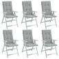 vidaXL Hochlehner-Auflagen 6 Stk. Melange Hellgrau 120x50x4 cm Stoff vidaXL Hochlehner-Auflagen 6 Stk. Melange Hellgrau 120x50x4 cm Stoff