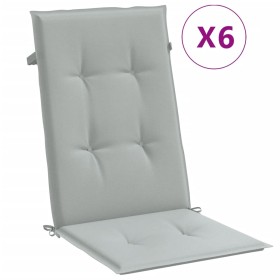 vidaXL Hochlehner-Auflagen 6 Stk. Melange Hellgrau 120x50x4 cm Stoff