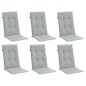 vidaXL Hochlehner-Auflagen 6 Stk. Melange Hellgrau 120x50x4 cm Stoff vidaXL Hochlehner-Auflagen 6 Stk. Melange Hellgrau 120x50x4 cm Stoff