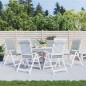 vidaXL Hochlehner-Auflagen 6 Stk. Melange Hellgrau 120x50x4 cm Stoff vidaXL Hochlehner-Auflagen 6 Stk. Melange Hellgrau 120x50x4 cm Stoff