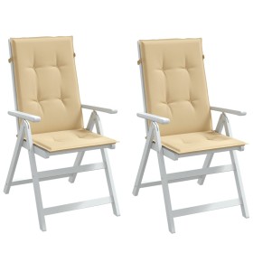 vidaXL Hochlehner-Auflagen 2 Stk. Melange Beige 120x50x4 cm Stoff