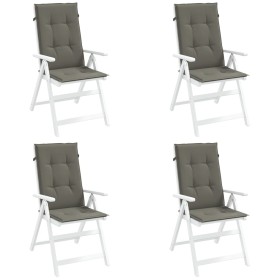 vidaXL Hochlehner-Auflagen 4 Stk. Melange Dunkelgrau 120x50x4 cm Stoff