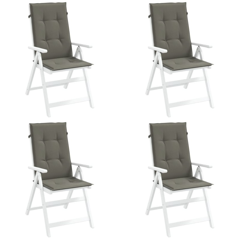 vidaXL Hochlehner-Auflagen 4 Stk. Melange Dunkelgrau 120x50x4 cm Stoff vidaXL Hochlehner-Auflagen 4 Stk. Melange Dunkelgrau 120x50x4 cm Stoff