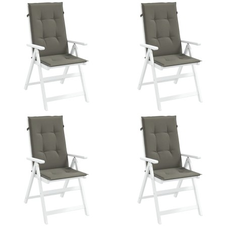 vidaXL Hochlehner-Auflagen 4 Stk. Melange Dunkelgrau 120x50x4 cm Stoff