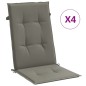 vidaXL Hochlehner-Auflagen 4 Stk. Melange Dunkelgrau 120x50x4 cm Stoff vidaXL Hochlehner-Auflagen 4 Stk. Melange Dunkelgrau 120x50x4 cm Stoff