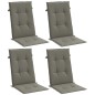 vidaXL Hochlehner-Auflagen 4 Stk. Melange Dunkelgrau 120x50x4 cm Stoff vidaXL Hochlehner-Auflagen 4 Stk. Melange Dunkelgrau 120x50x4 cm Stoff