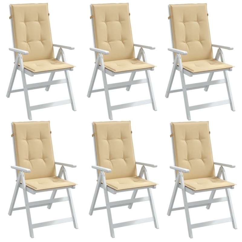vidaXL Hochlehner-Auflagen 6 Stk. Melange Beige 120x50x4 cm Stoff vidaXL Hochlehner-Auflagen 6 Stk. Melange Beige 120x50x4 cm Stoff