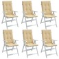 vidaXL Hochlehner-Auflagen 6 Stk. Melange Beige 120x50x4 cm Stoff vidaXL Hochlehner-Auflagen 6 Stk. Melange Beige 120x50x4 cm Stoff
