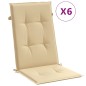 vidaXL Hochlehner-Auflagen 6 Stk. Melange Beige 120x50x4 cm Stoff vidaXL Hochlehner-Auflagen 6 Stk. Melange Beige 120x50x4 cm Stoff