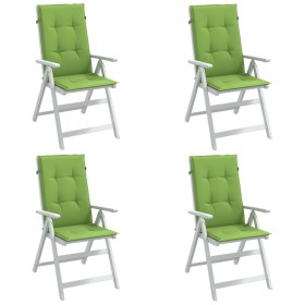 vidaXL Hochlehner-Auflagen 4 Stk. Melange Grün 120x50x4 cm Stoff