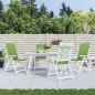 vidaXL Hochlehner-Auflagen 4 Stk. Melange Grün 120x50x4 cm Stoff vidaXL Hochlehner-Auflagen 4 Stk. Melange Grün 120x50x4 cm Stoff