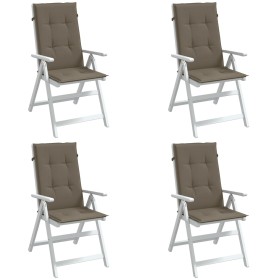 vidaXL Hochlehner-Auflagen 4 Stk. Melange Taupe 120x50x4 cm Stoff