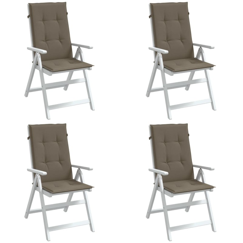 vidaXL Hochlehner-Auflagen 4 Stk. Melange Taupe 120x50x4 cm Stoff vidaXL Hochlehner-Auflagen 4 Stk. Melange Taupe 120x50x4 cm Stoff