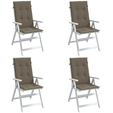 vidaXL Hochlehner-Auflagen 4 Stk. Melange Taupe 120x50x4 cm Stoff
