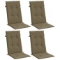 vidaXL Hochlehner-Auflagen 4 Stk. Melange Taupe 120x50x4 cm Stoff vidaXL Hochlehner-Auflagen 4 Stk. Melange Taupe 120x50x4 cm Stoff