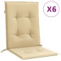 vidaXL Niedriglehner-Auflagen 6 Stk. Melange Beige 100x50x4 cm Stoff vidaXL Niedriglehner-Auflagen 6 Stk. Melange Beige 100x50x4 cm Stoff