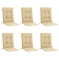 vidaXL Niedriglehner-Auflagen 6 Stk. Melange Beige 100x50x4 cm Stoff vidaXL Niedriglehner-Auflagen 6 Stk. Melange Beige 100x50x4 cm Stoff