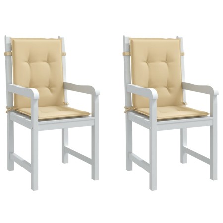 vidaXL Niedriglehner-Auflagen 2 Stk. Melange Beige 100x50x4 cm Stoff