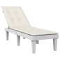 vidaXL Liegestuhl-Auflage Melange Creme (75+105)x50x3 cm Stoff vidaXL Liegestuhl-Auflage Melange Creme (75+105)x50x3 cm Stoff
