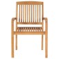 Stapelbare Gartenstühle mit Kissen 4 Stk. Massivholz Teak Stapelbare Gartenstühle mit Kissen 4 Stk. Massivholz Teak