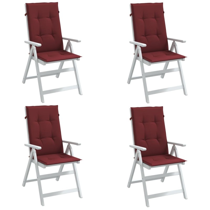 vidaXL Hochlehner-Auflagen 4 Stk. Melange Weinrot 120x50x4 cm Stoff vidaXL Hochlehner-Auflagen 4 Stk. Melange Weinrot 120x50x4 cm Stoff